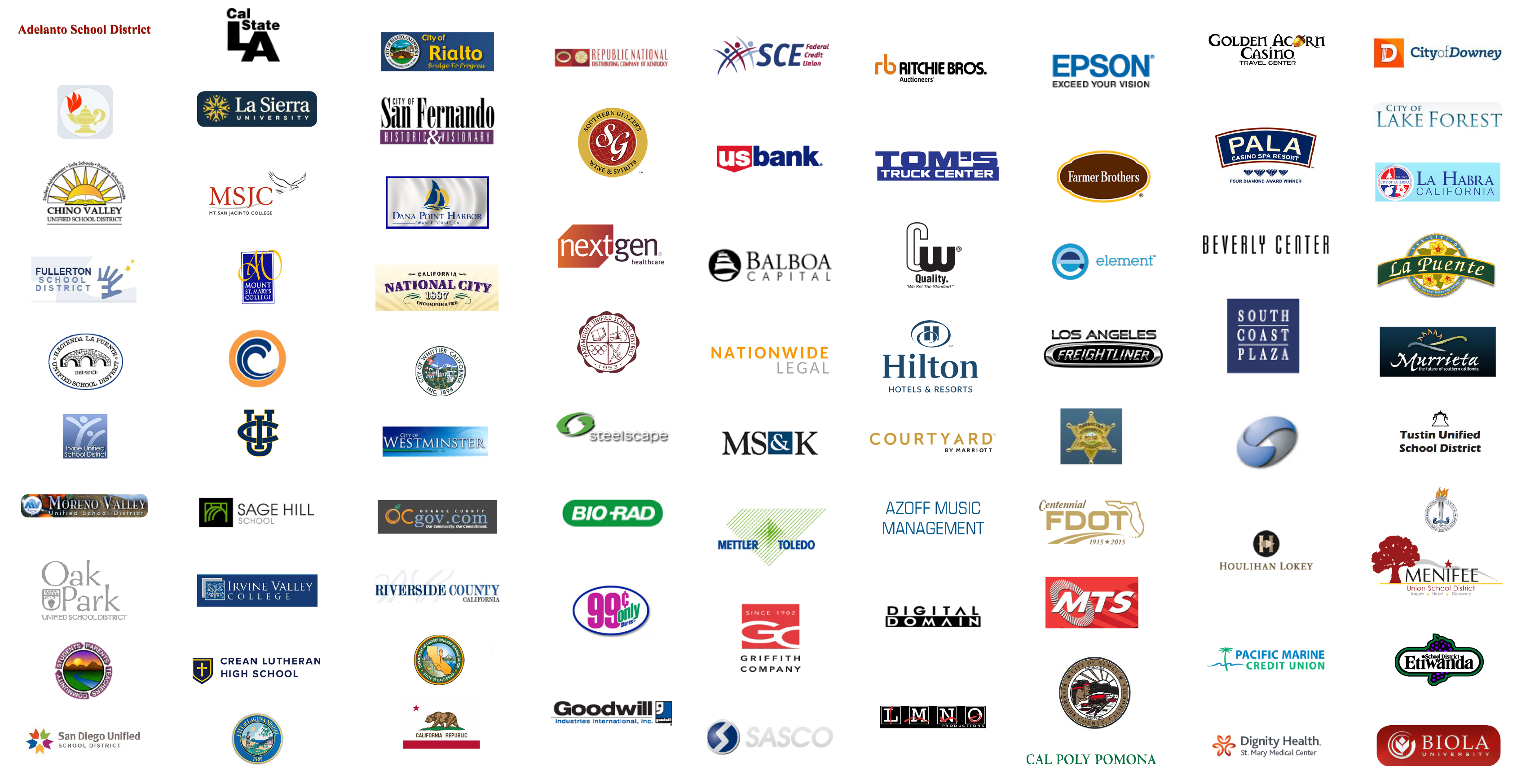 some of blueviolet Networks customers' company logos on one image